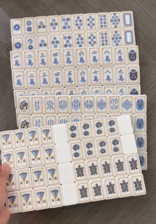 Deep Navy Mahjong Tiles Set 160pcs