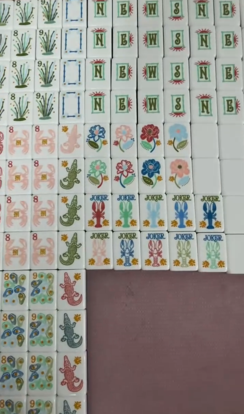 Ocean Coast Mahjong Tiles and Mat Set