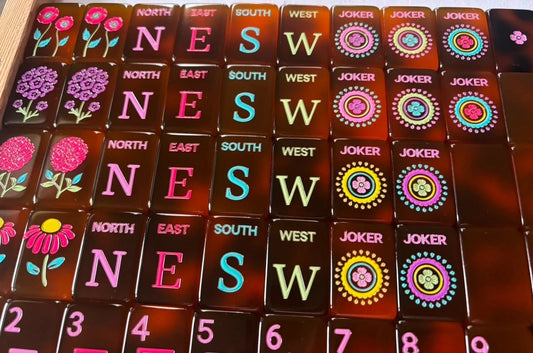 Neon Tortoise Mahjong Tiles Set 160pcs