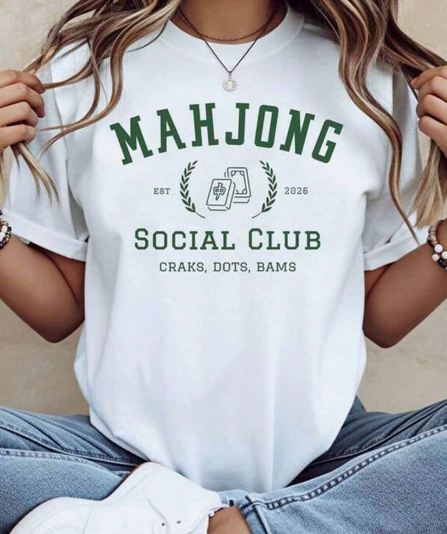 "Mahjong Social Club" Black T-shirt